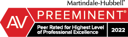 Martindale-Hubbell Preeminent 2022, peer rated for highest level of professional excellence